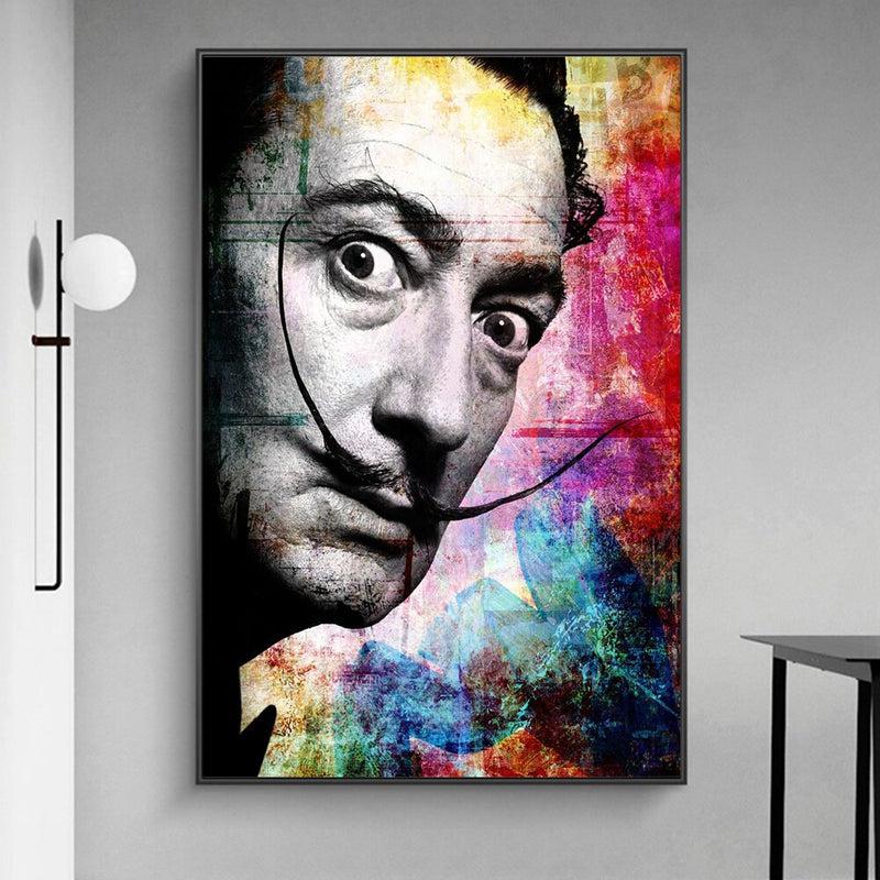 Graffiti Canvas Art Maniac Salvador Dali Portrait Posters & Prints for Living Room Home Decor | Cuadros